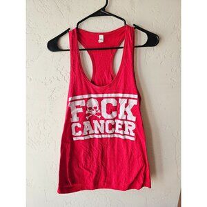 Fck Cancer Red Racerback Tank Top Size M By Next Level Ideal Tee
